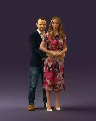 Man and woman hugs 0444 3D print model 3D print model