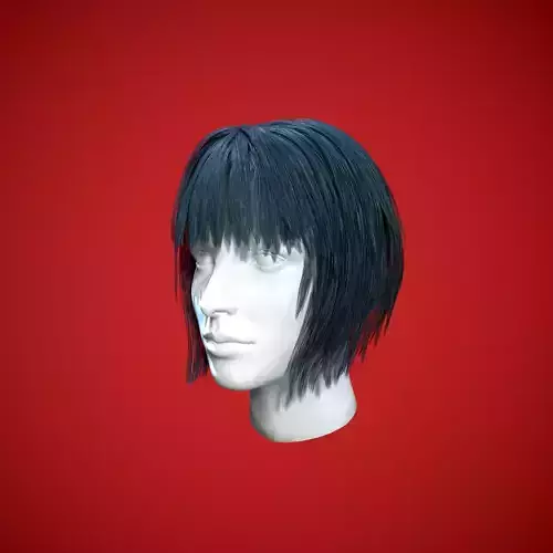 Low poly female hair