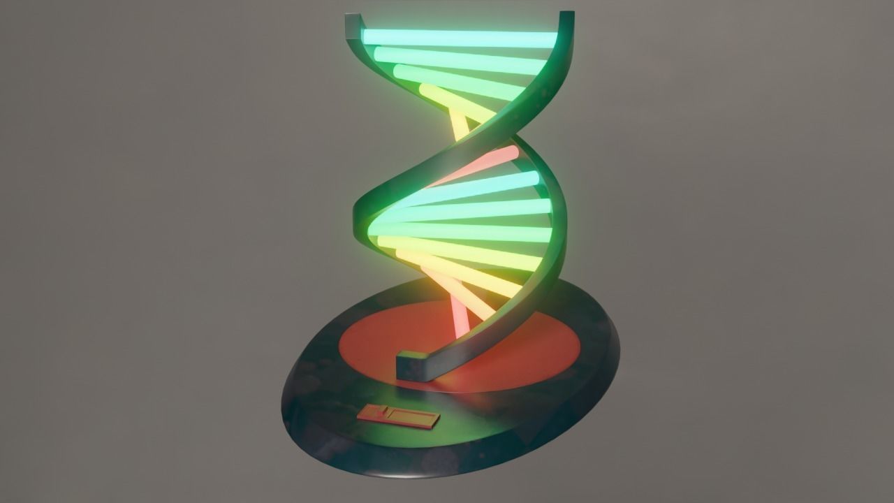 Double Helix Lamp- Low Poly Low-poly 3D model_9