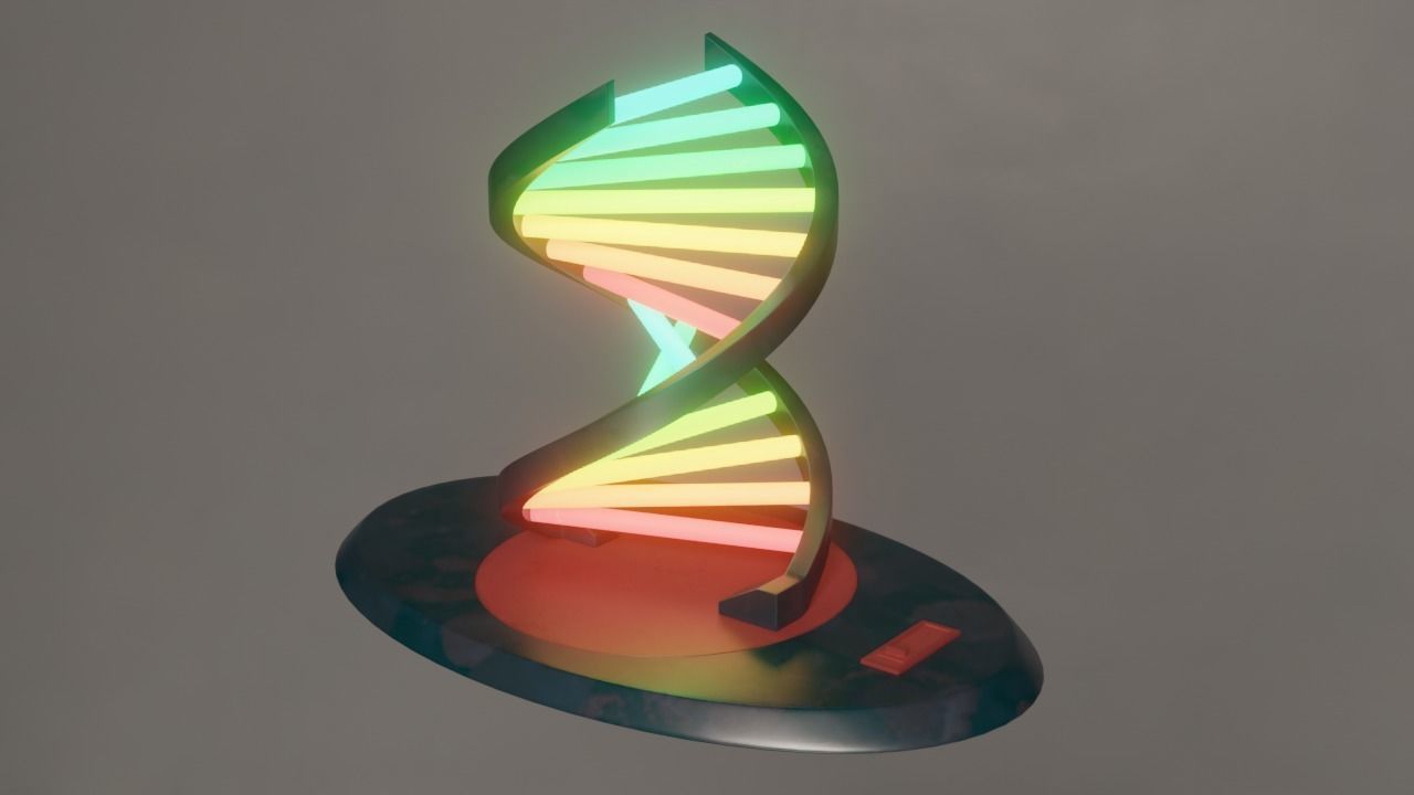 Double Helix Lamp- Low Poly Low-poly 3D model_12