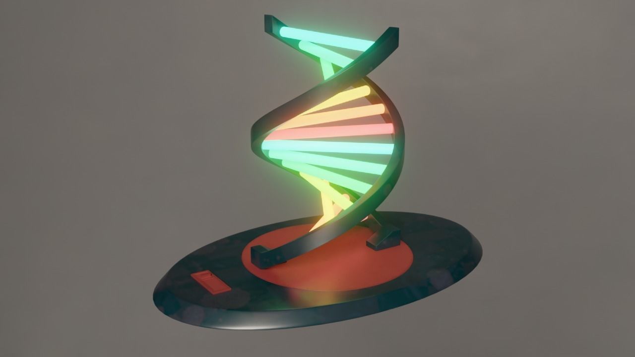 Double Helix Lamp- Low Poly Low-poly 3D model_8