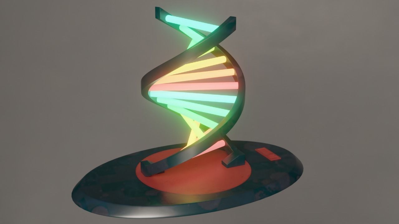 Double Helix Lamp- Low Poly Low-poly 3D model_2