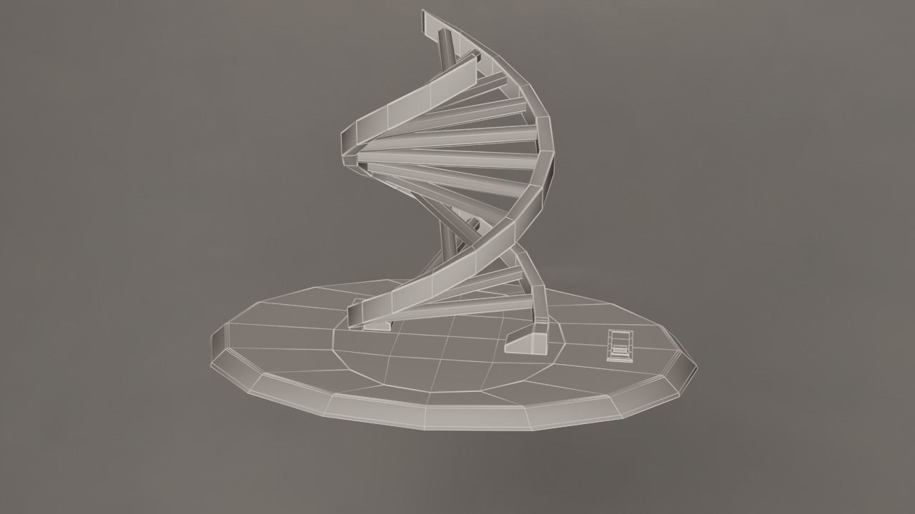 Double Helix Lamp- Low Poly Low-poly 3D model_19