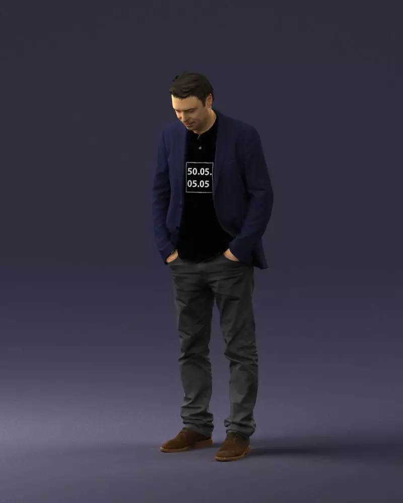 Man with number on t-shirt 0458 3D model