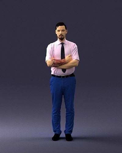 Guy in purple shirt 0470 3D model