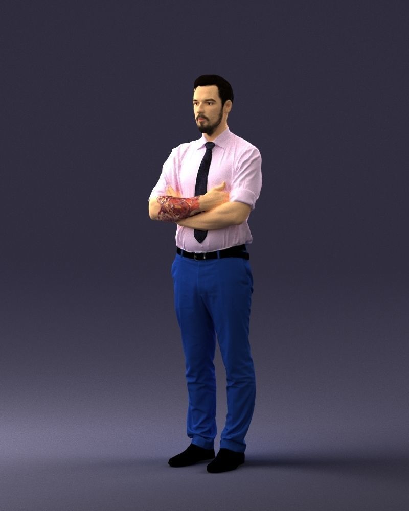 Guy in purple shirt 0470 3D model_3