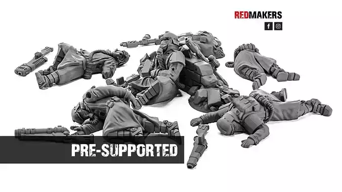 Death Squad - Slain soldiers 3D print model