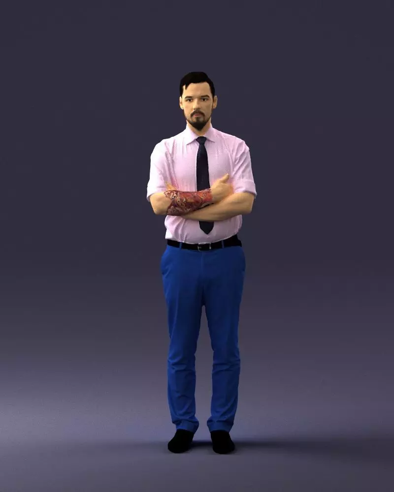 Guy in purple shirt 0470 3D Print Ready 3D print model