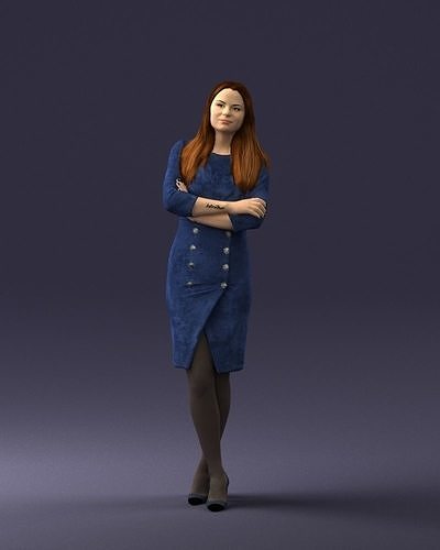 Woman in denim skirt 0469 3D model