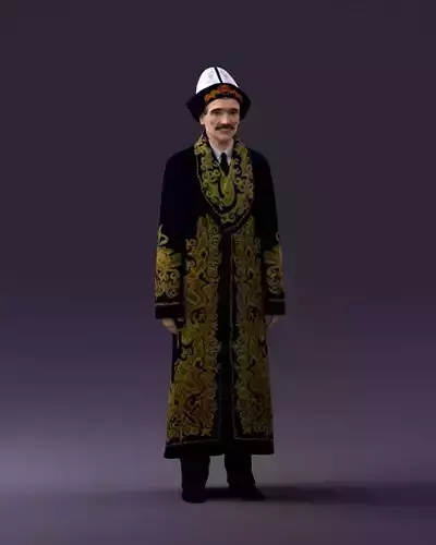 Man in kazakh suit 0439 3D Print Ready