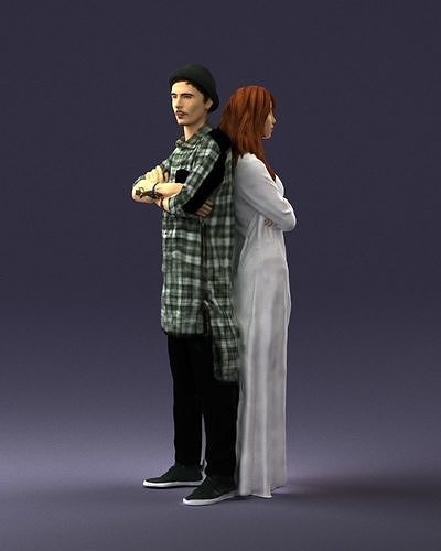 Young stylish couple 0330 3D model