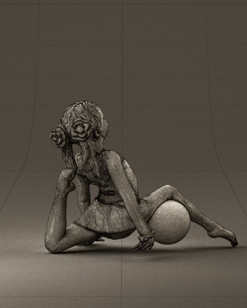 Gymnastics girl in pink 0442 3D model_14