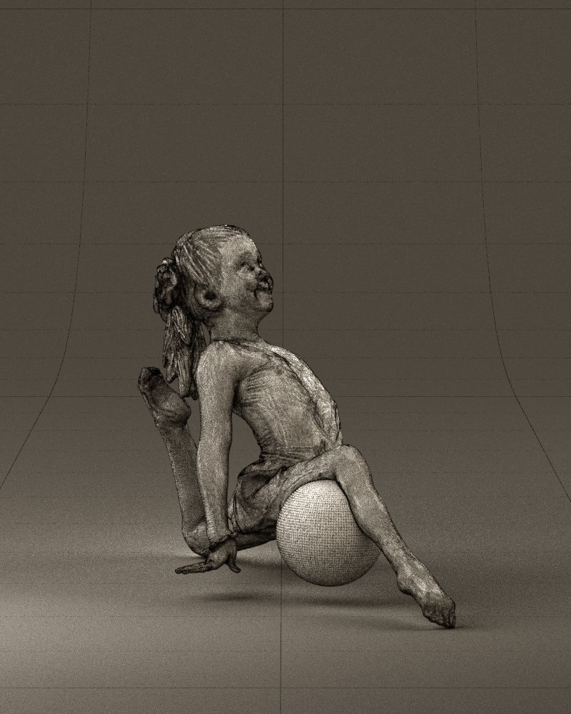 Gymnastics girl in pink 0442 3D model_8