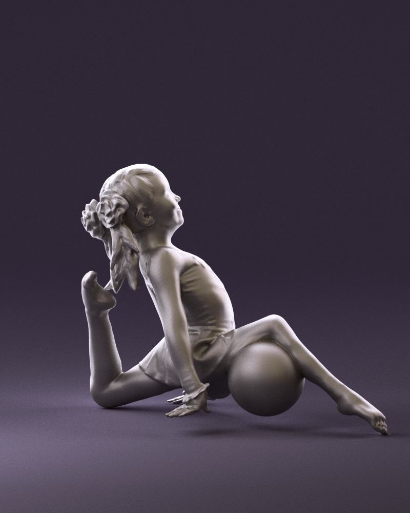Gymnastics girl in pink 0442 3D model_10