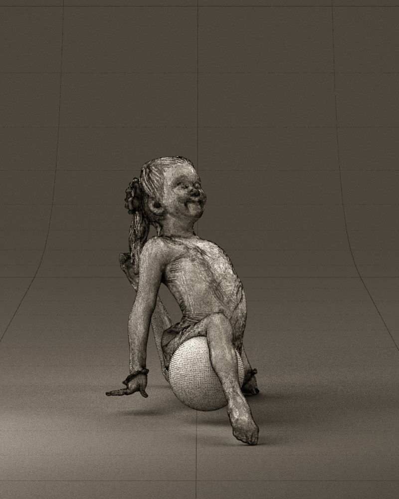 Gymnastics girl in pink 0442 3D model_5