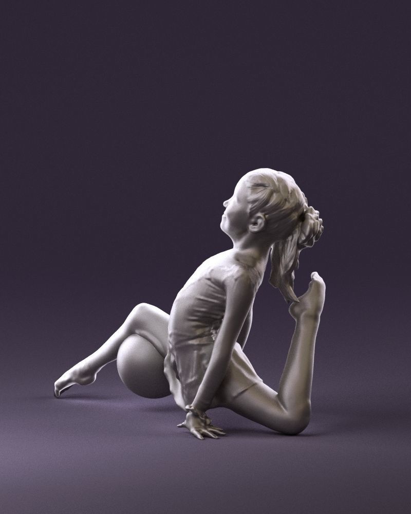 Gymnastics girl in pink 0442 3D model_22