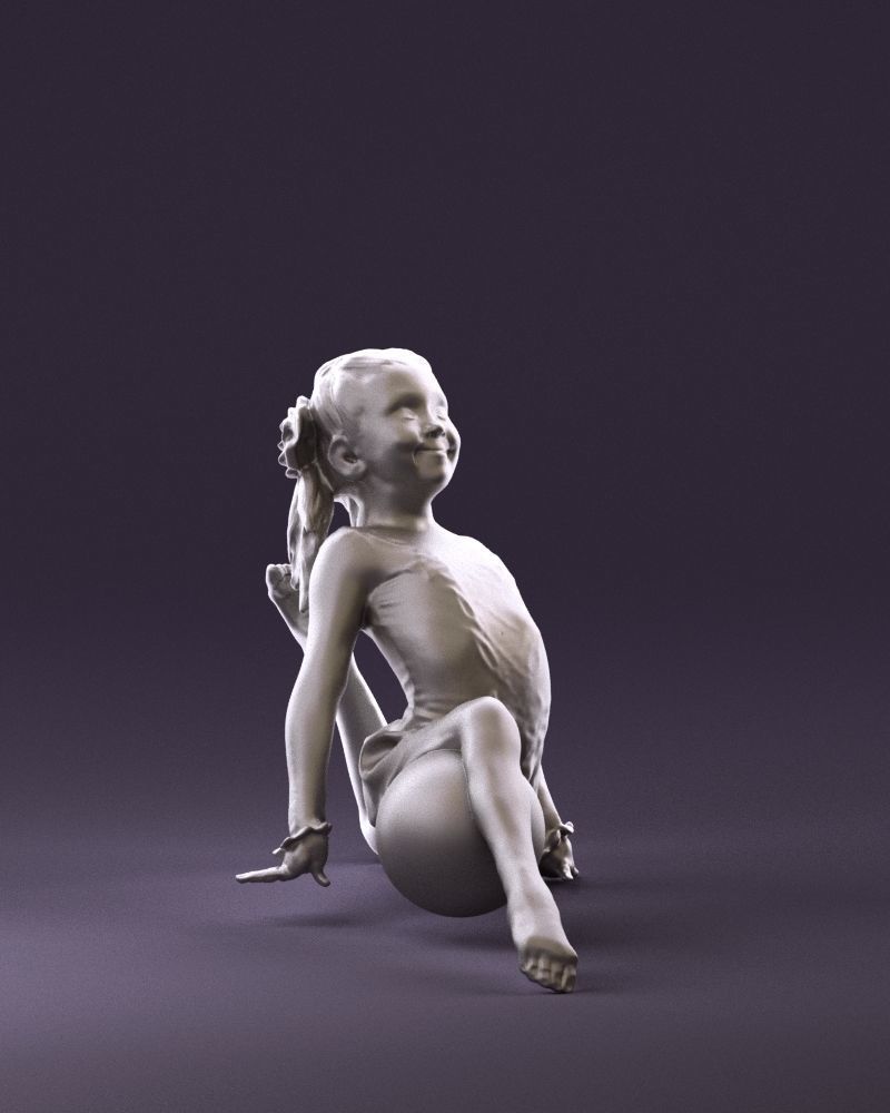 Gymnastics girl in pink 0442 3D model_4