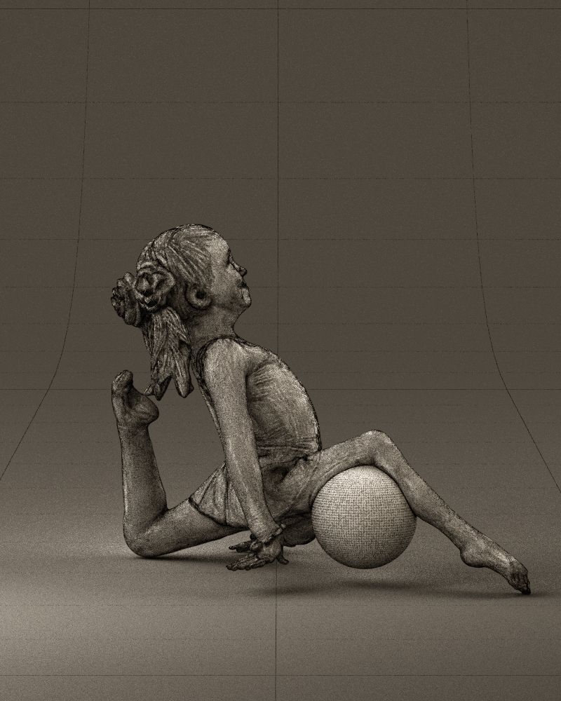 Gymnastics girl in pink 0442 3D model_11