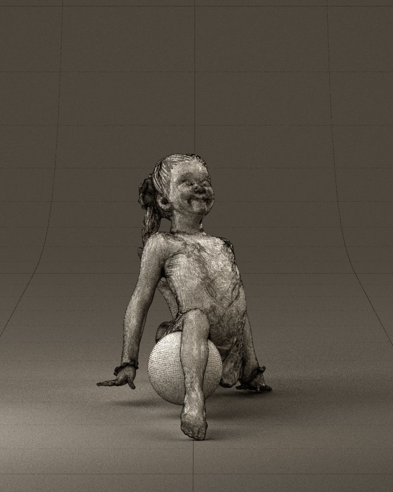 Gymnastics girl in pink 0442 3D model_35