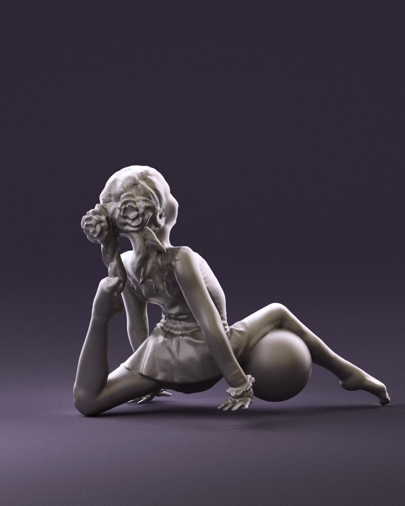 Gymnastics girl in pink 0442 3D model_13