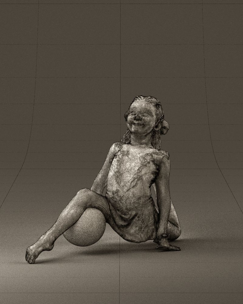 Gymnastics girl in pink 0442 3D model_29