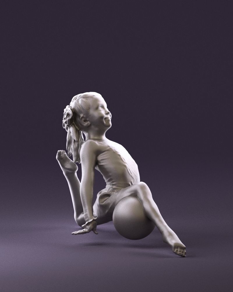 Gymnastics girl in pink 0442 3D model_7