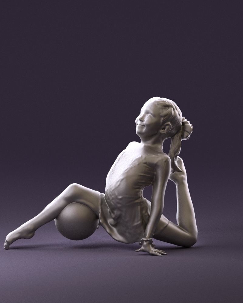Gymnastics girl in pink 0442 3D model_25