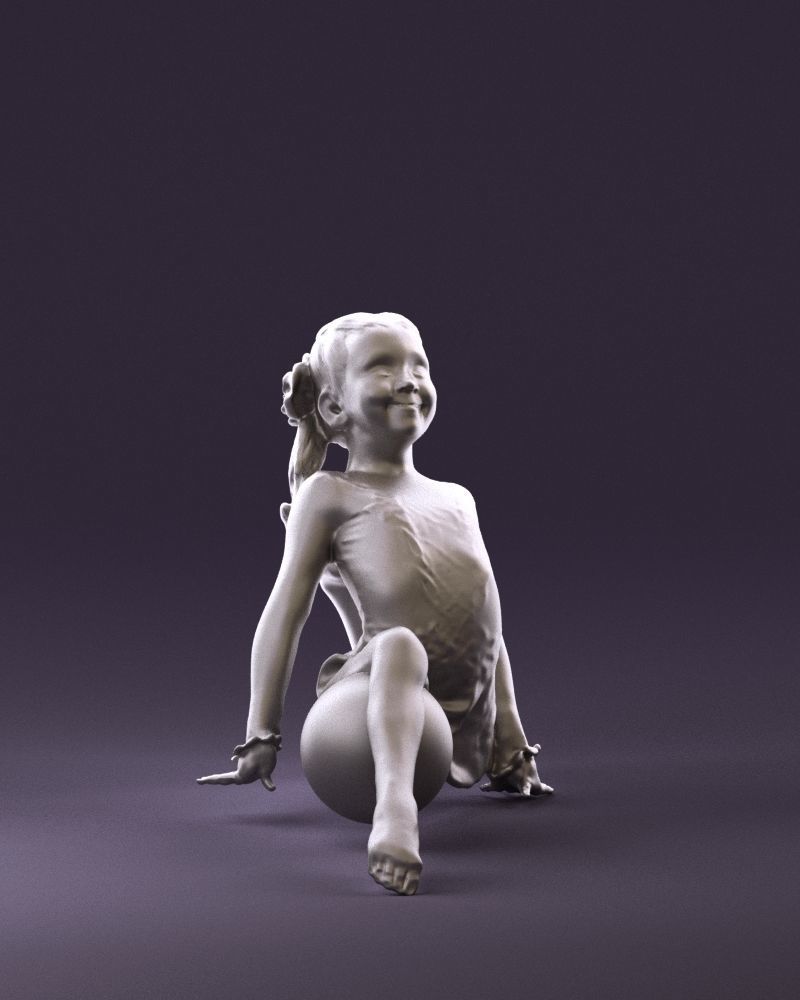 Gymnastics girl in pink 0442 3D model_34