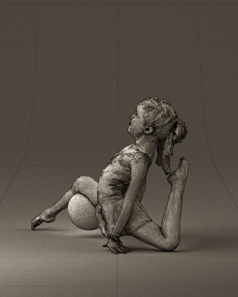 Gymnastics girl in pink 0442 3D model_23