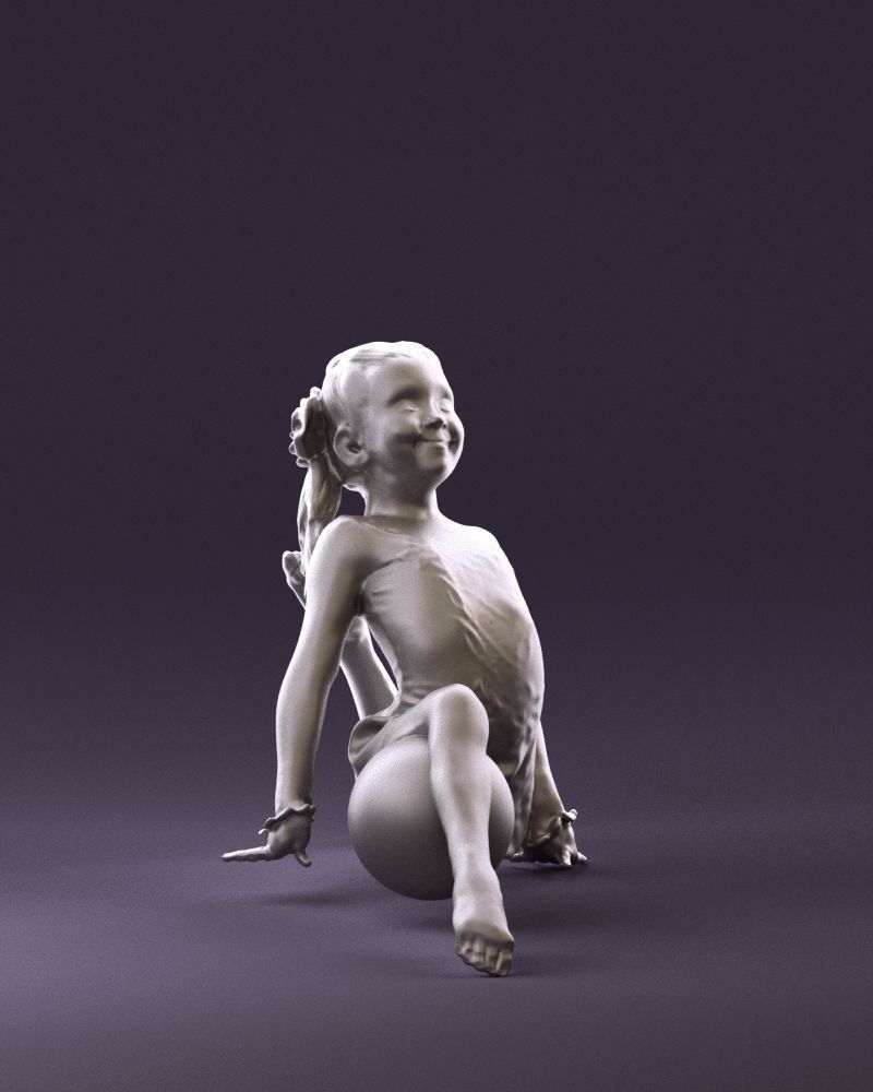 Gymnastics girl in pink 0442 3D model_1