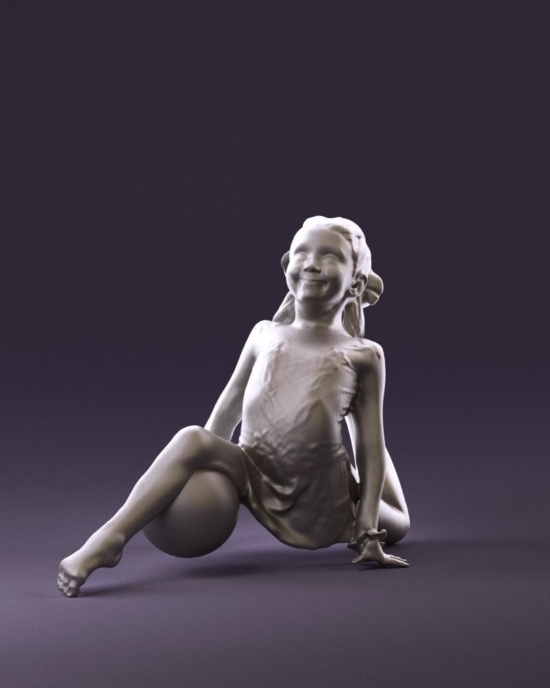 Gymnastics girl in pink 0442 3D model_28