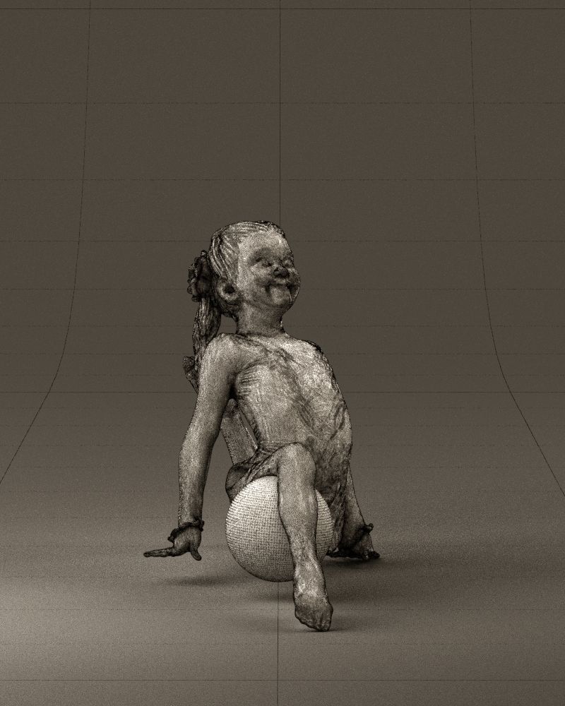 Gymnastics girl in pink 0442 3D model_38