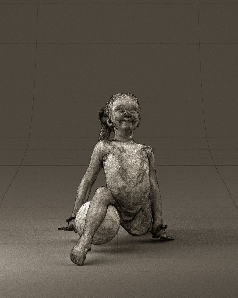 Gymnastics girl in pink 0442 3D model_32