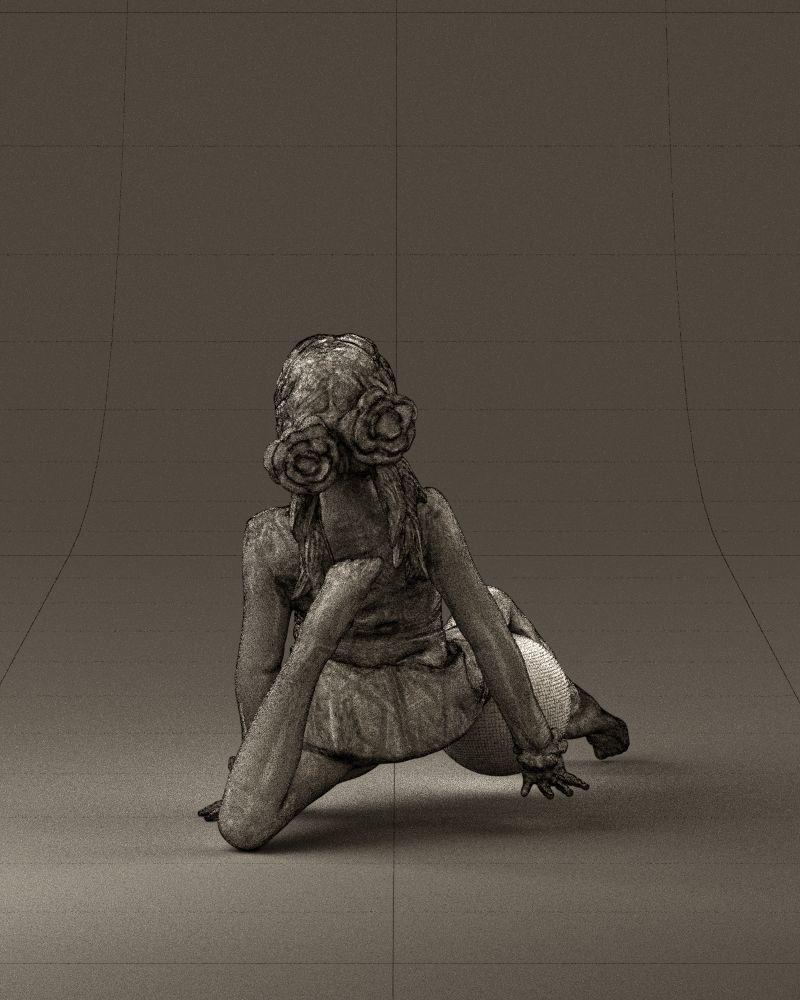 Gymnastics girl in pink 0442 3D model_17