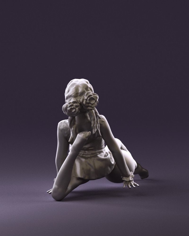 Gymnastics girl in pink 0442 3D model_16