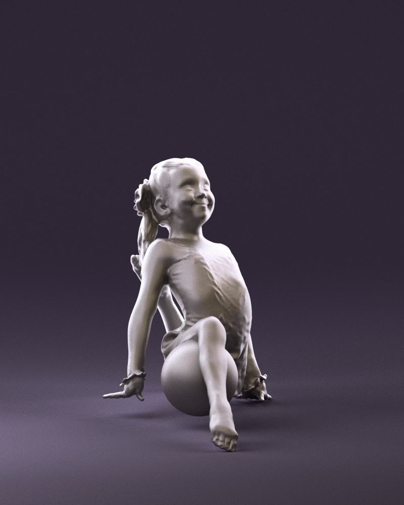 Gymnastics girl in pink 0442 3D model_37