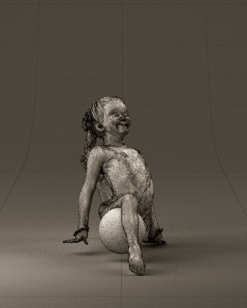 Gymnastics girl in pink 0442 3D model_2