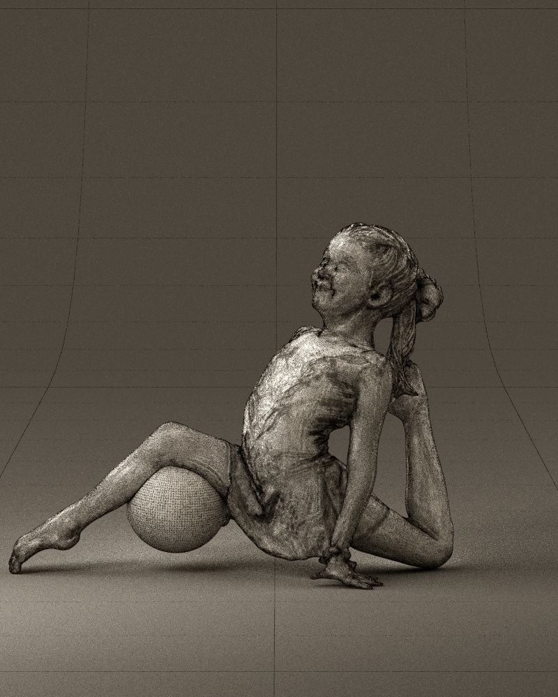 Gymnastics girl in pink 0442 3D model_26