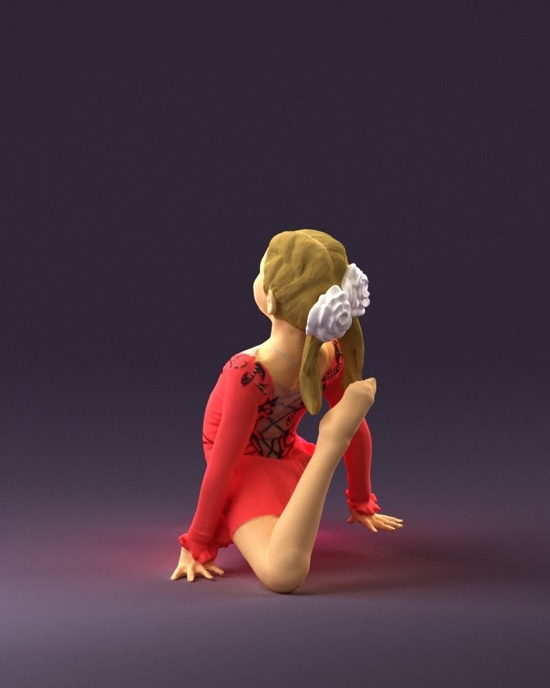 Gymnastics girl in pink 0442 3D model_18