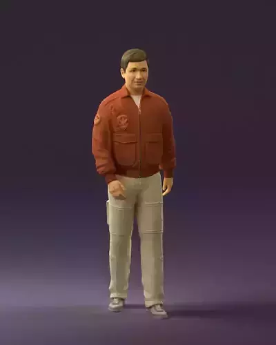 Man in Helicopter pilot suit 0443 3D model