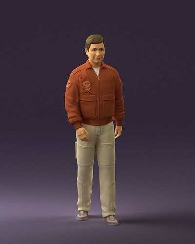 Man in Helicopter pilot suit 0443 3D print ready 3D print model