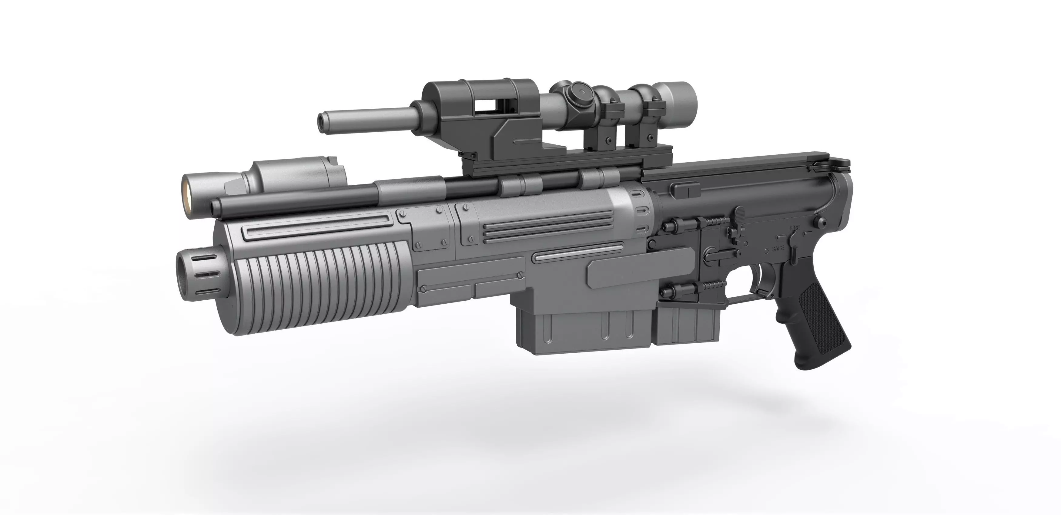 Blaster rifle A300 3D model_0