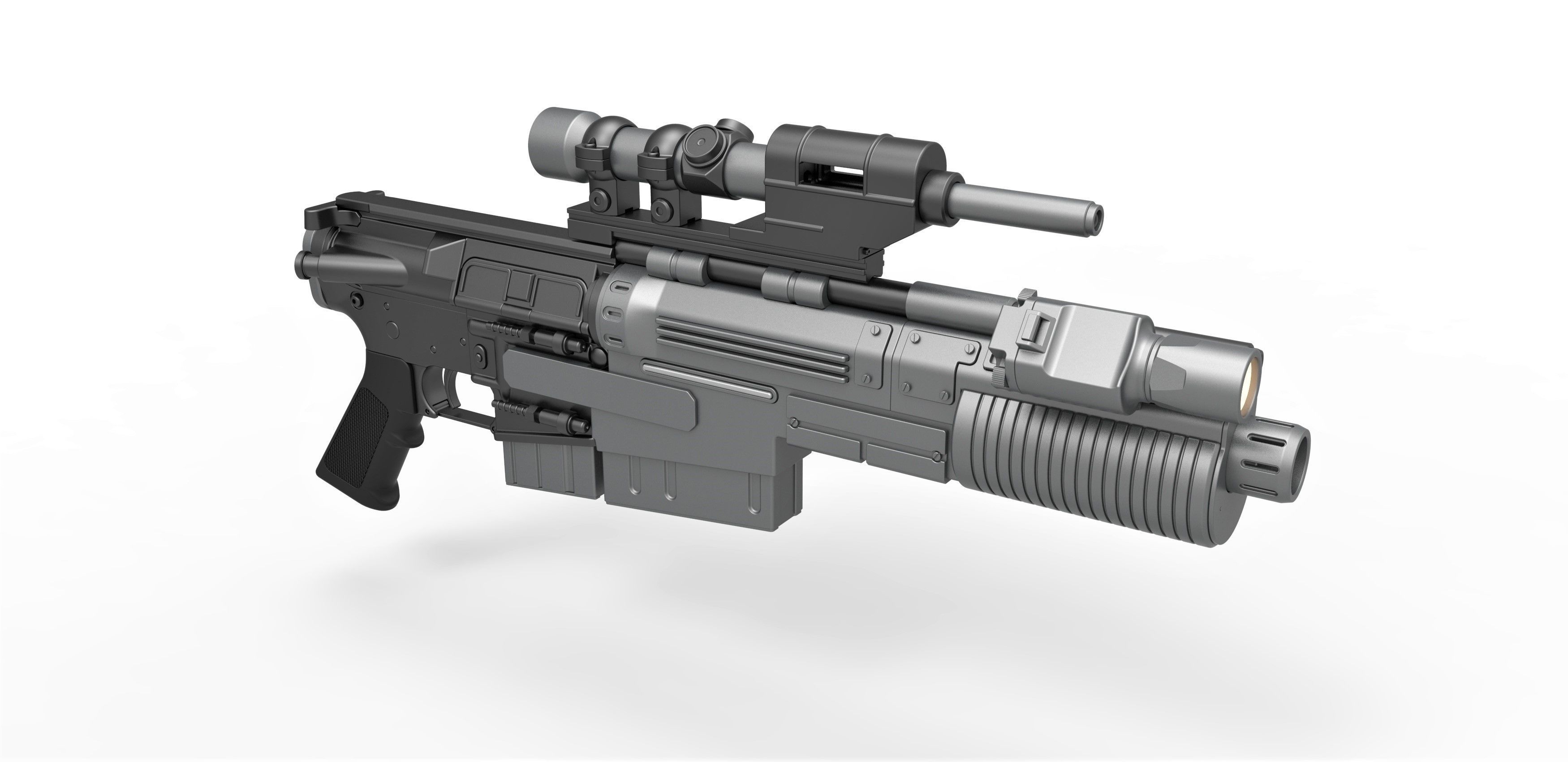 Blaster rifle A300 3D model_14