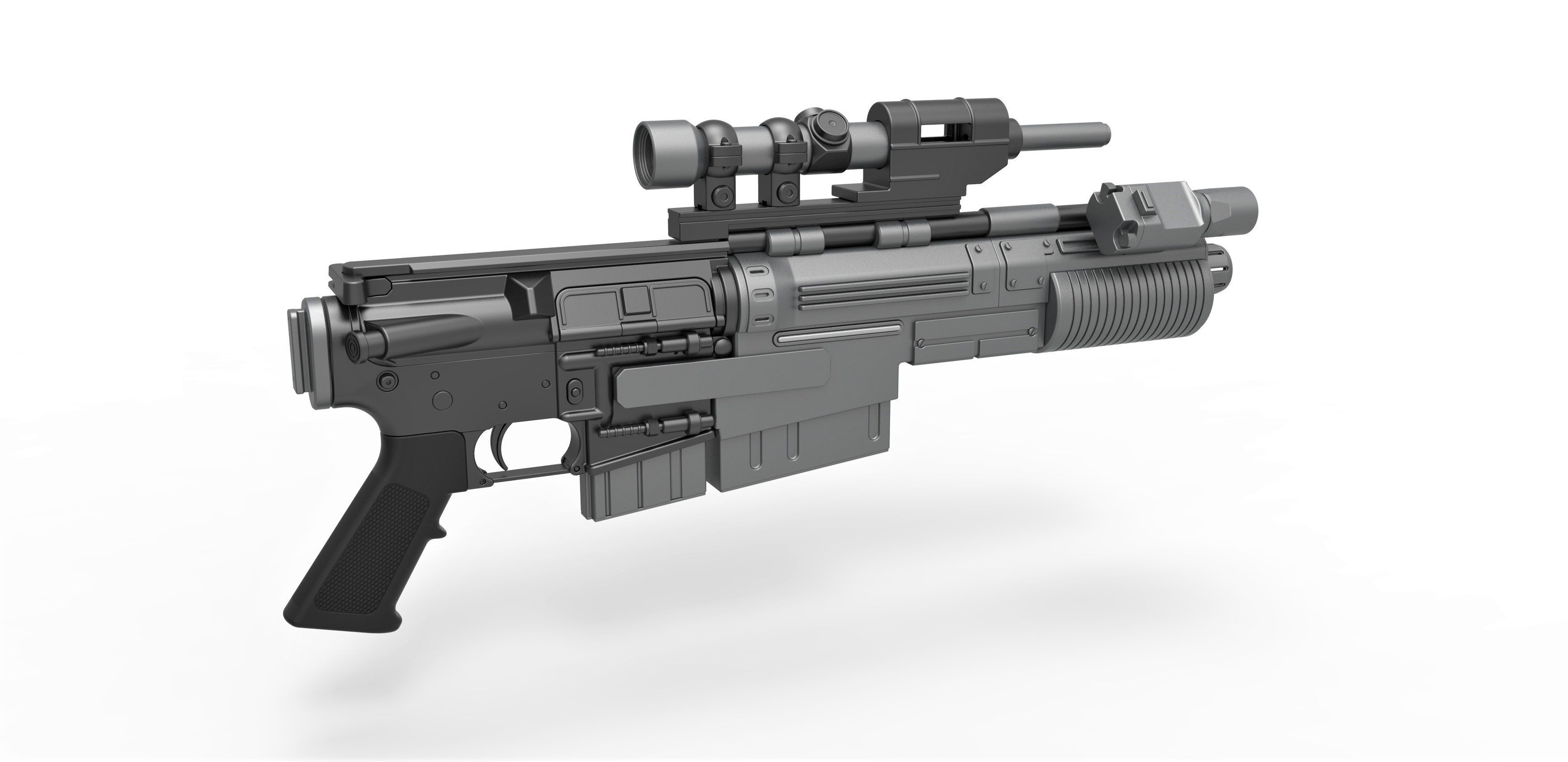 Blaster rifle A300 3D model_12