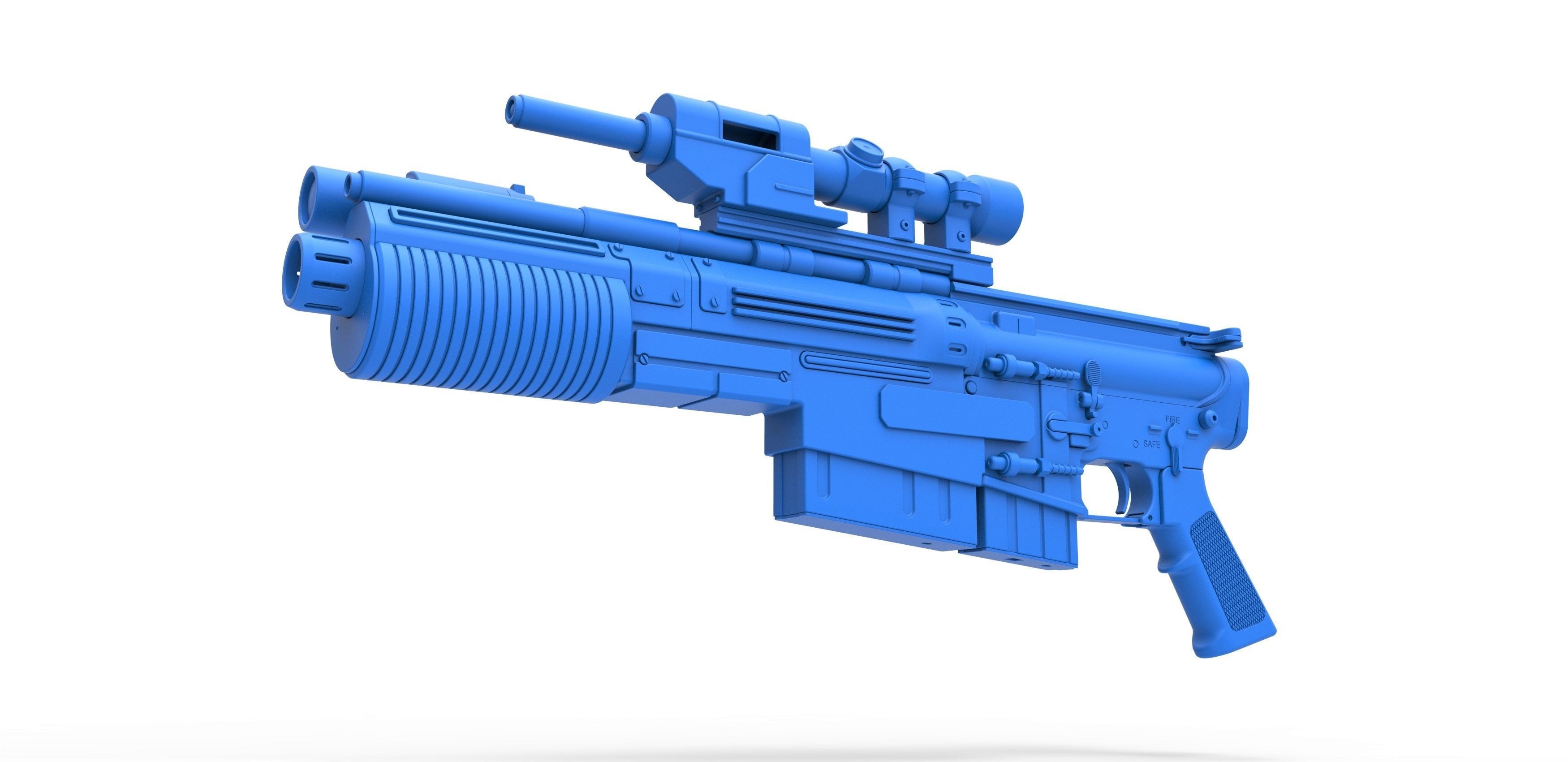 Blaster rifle A300 3D model_16