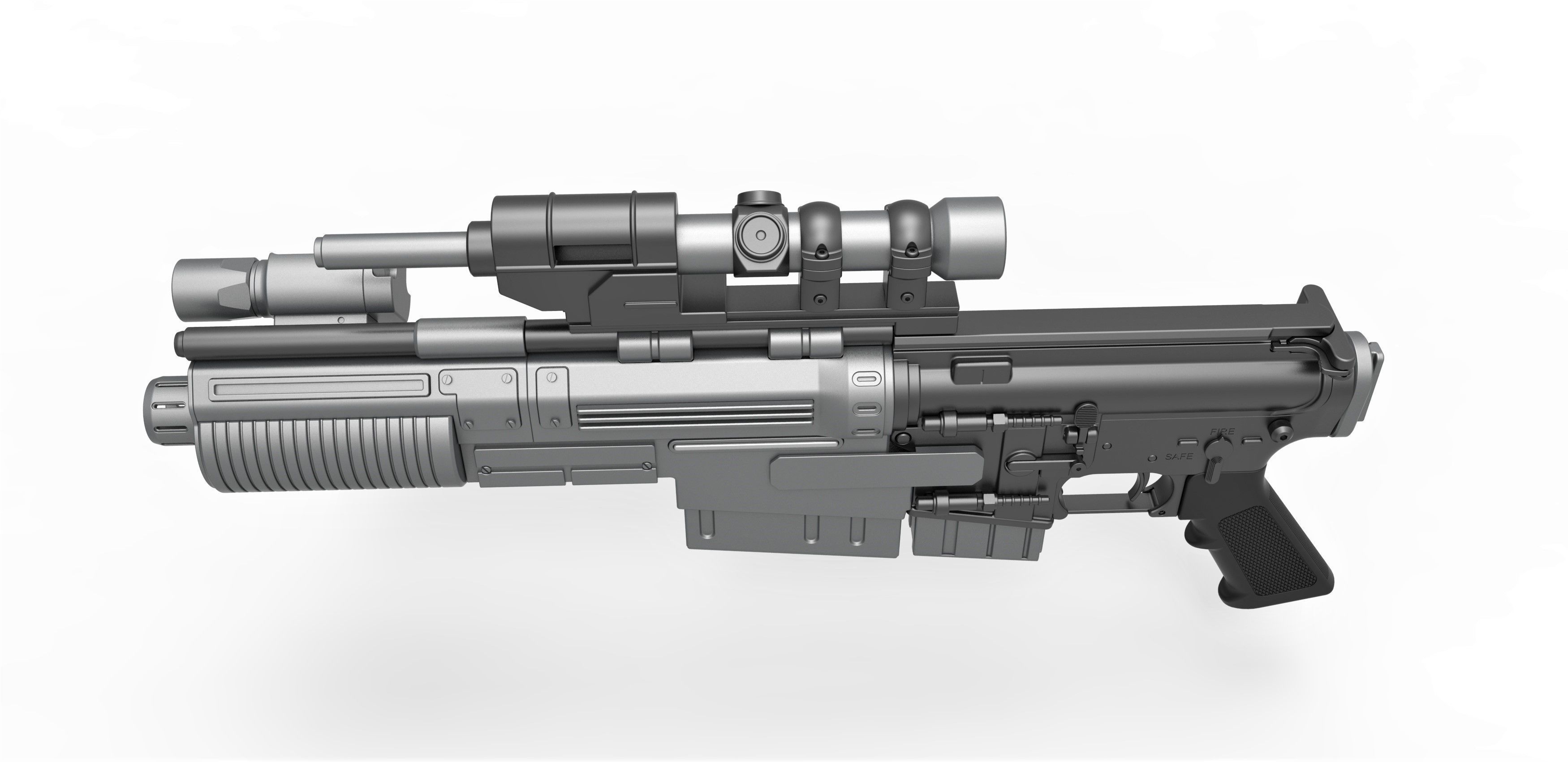 Blaster rifle A300 3D model_7