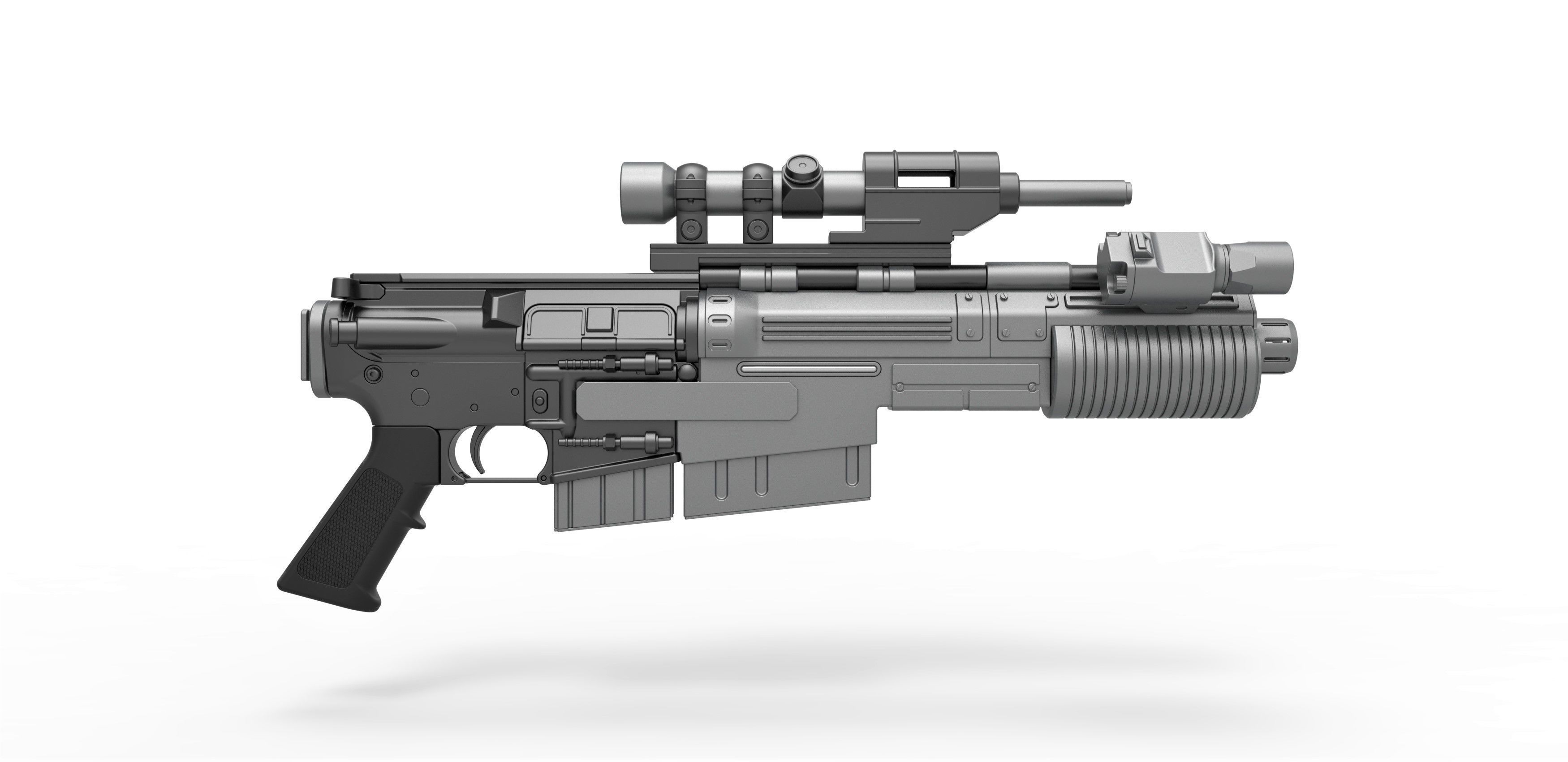 Blaster rifle A300 3D model_13