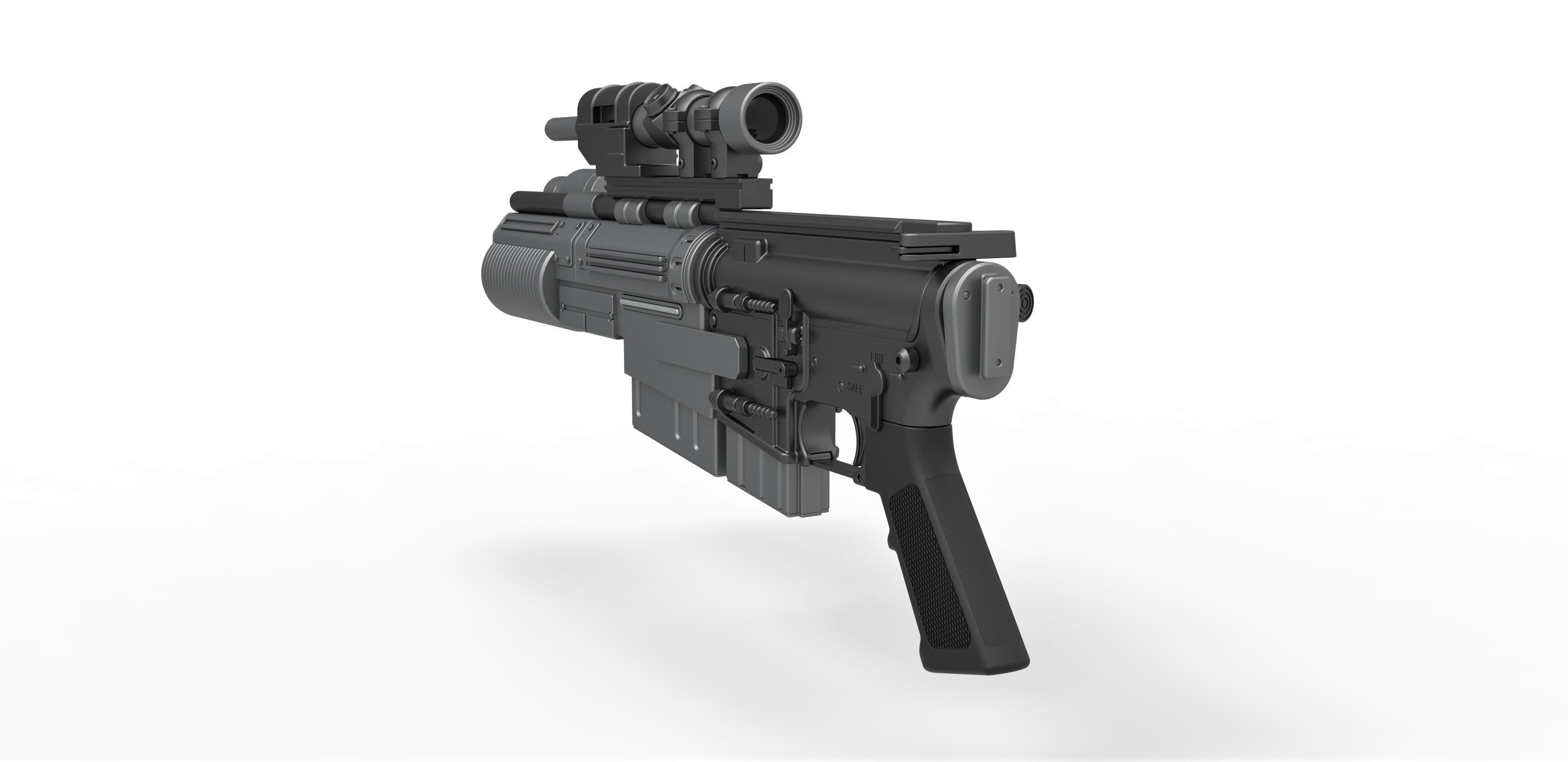 Blaster rifle A300 3D model_10