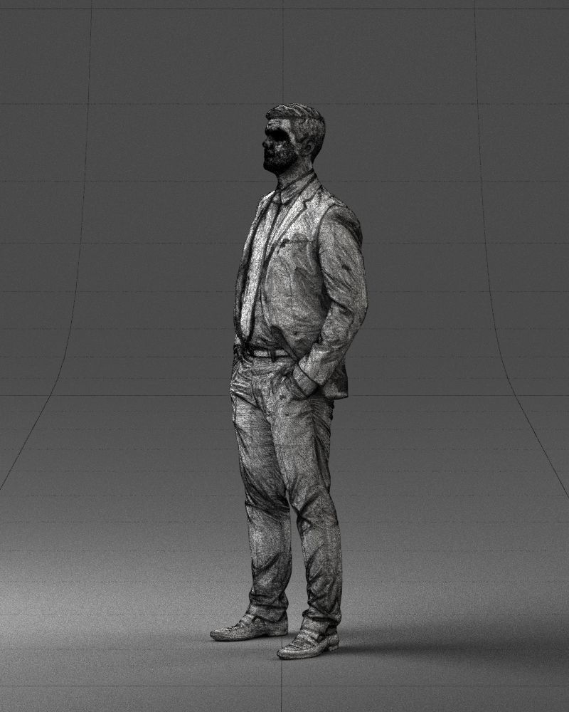 Man in suit and yellow tie 0489 3D model_8