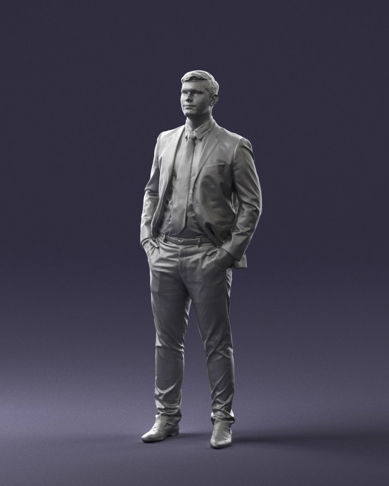 Man in suit and yellow tie 0489 3D model_4